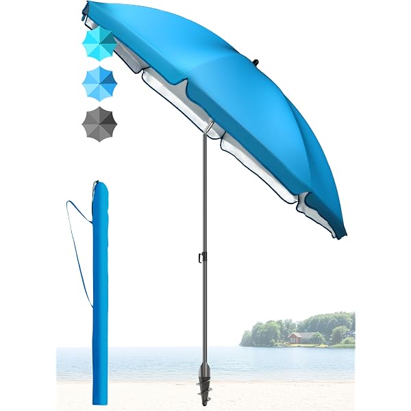 Atosa Strandschirm – Neigbar, UPF 50+, Aluminium-Gestell, 200 Cm, Mit Tragetasche