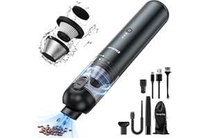 ‎CHUBOOR Chuboor Handstaubsauger, Handstaubsauger Akku 17000Pa Saugen 4 in 1 Mini Staubsauger mit 8000mAh Batterie und HEPA Dreifachfilter Laufzeit 25 Min USB Aufladbar, für Zuhause/Büro/Auto (Grau)