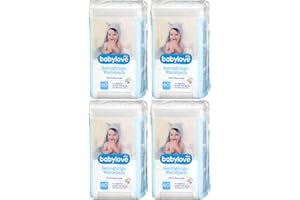GENERISCH Babylove Reinigungs- und Wattepads aus Baumwolle, 4x60 Stück, Kopf bis Fuß reinigen, ohne Chemie
