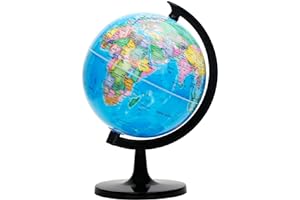 EXERZ 20cm World Globe - Educational Geographic - Political Map - Self Assembled School Globe - 20cm Diameter