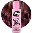 Crazy Color Vibrant Aubergine Semi-Permanent Hair Dye. Highly Pigmented Wine Purple Conditioning & Oil Nourishing Vegan Formula | No Bleach or Ammonia | 100ml