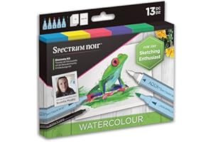 Spectrum Noir Set da colorare e arte per adulti, include penne da colorare con inchiostro ad alcool, fodere, fogli stampati e kit di scoperta per acquerelli, taglia unica