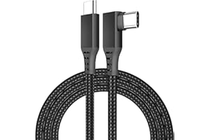 MMOBIEL Câble VR Link USB-C vers USB-C pour Meta Quest 3S / 3/2 / Pro, Pico 4 Ultra / 4 et PC/Steam VR Câble Type-C 90 Degrés Tressé en Nylon pour Casque VR Gaming - 3m - Noir