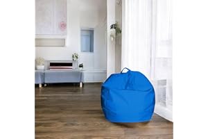 Talamo Italia - Pouf Abe, Poltrona multiuso, Poltroncina sacco, Pouf poggiapiedi, Made in Italy, 65x65 h50 cm, Blu