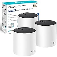 TP-Link Deco X55 AX3000 Whole Home AI-Driven Mesh Wi-Fi 6 System, Three Gigabit Ports, Coverage up to 6,500 ft2, Connect up t