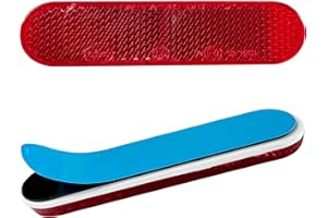 MONOFRESH Lot de 2 réflecteurs pour vélo, moto, 96 x 24 x 8 mm, autocollants, E4, rouges, réflecteurs, catadioptres, yeux de chat, multifonctions, certifiés E