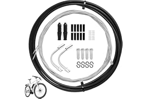 FunWorth Kit de Remplacement de Câbles de Frein Vélo, Set Complet avec Gaines et Accessoires, Compatible VTT et Vélos de Montagne, Parfait pour la Maintenance et la Réparation
