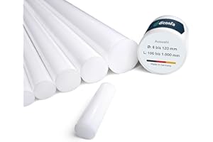 diconfa POM barre ronde naturel blanc SUR MESURE - Diamètre : 8 à 120mm - Longueur : 100 à 1000mm - Ø 50mm, 500mm long - Barre ronde en plastique Matériau rond - Industrie Commerce Privé