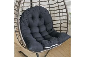 Warmiehomy Coussin de chaise en rotin épais pour balancelle - Coussin de chaise en rotin - Pour jardin, extérieur, intérieur et terrasse (coussin uniquement) - 116 x 80 x 15 cm - Noir