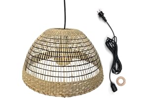 Lumisky Suspension sur secteur pour l'extérieur CESARE OUTDOOR CABLE en herbe marine tressée style bohème 5m de longueur de câble