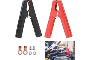 NODCOWS 2 Pezzi Pinze Batterie, Pinzes Coccodrillo per Cavi Batteria con Guaina Isolante, Usato per Il Cavo di Salto-Avvio della Batteria dell'automobile Auto Veicolo Soccorso Stradale