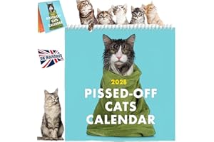 COCCCOON Cat Calendar 2026 Calendar UK, Funny 2026 UK Grumpy Cat Wall for Home Business Office School