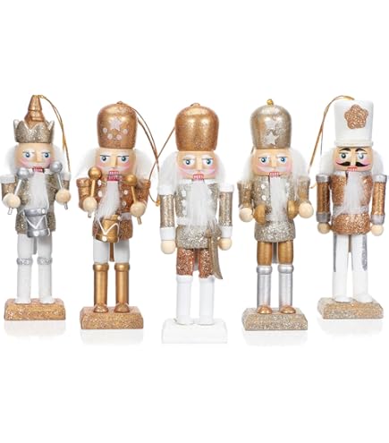 Ifundom De Noël Figure Casse- Noisette En Bois Figure Casse- Noisette Avec Paillettes D' Or Poudre De Noël Ornements À La Maison De Fournitures (42Cm Hauteur