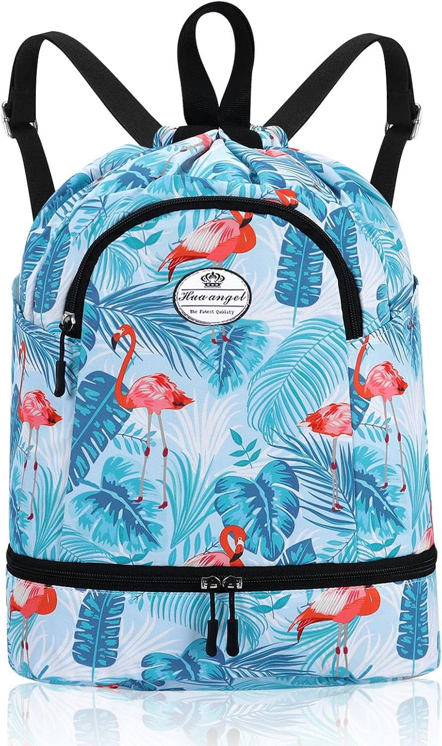 HUA ANGEL Mochila De Deportiva Con CordóN Ligera Gymsack Bolso De Cuerdas Con Muchos Bolsillos Mochila Mujer Hombre De Viaje Para Playa Piscina Baloncesto Futbol Balonmano