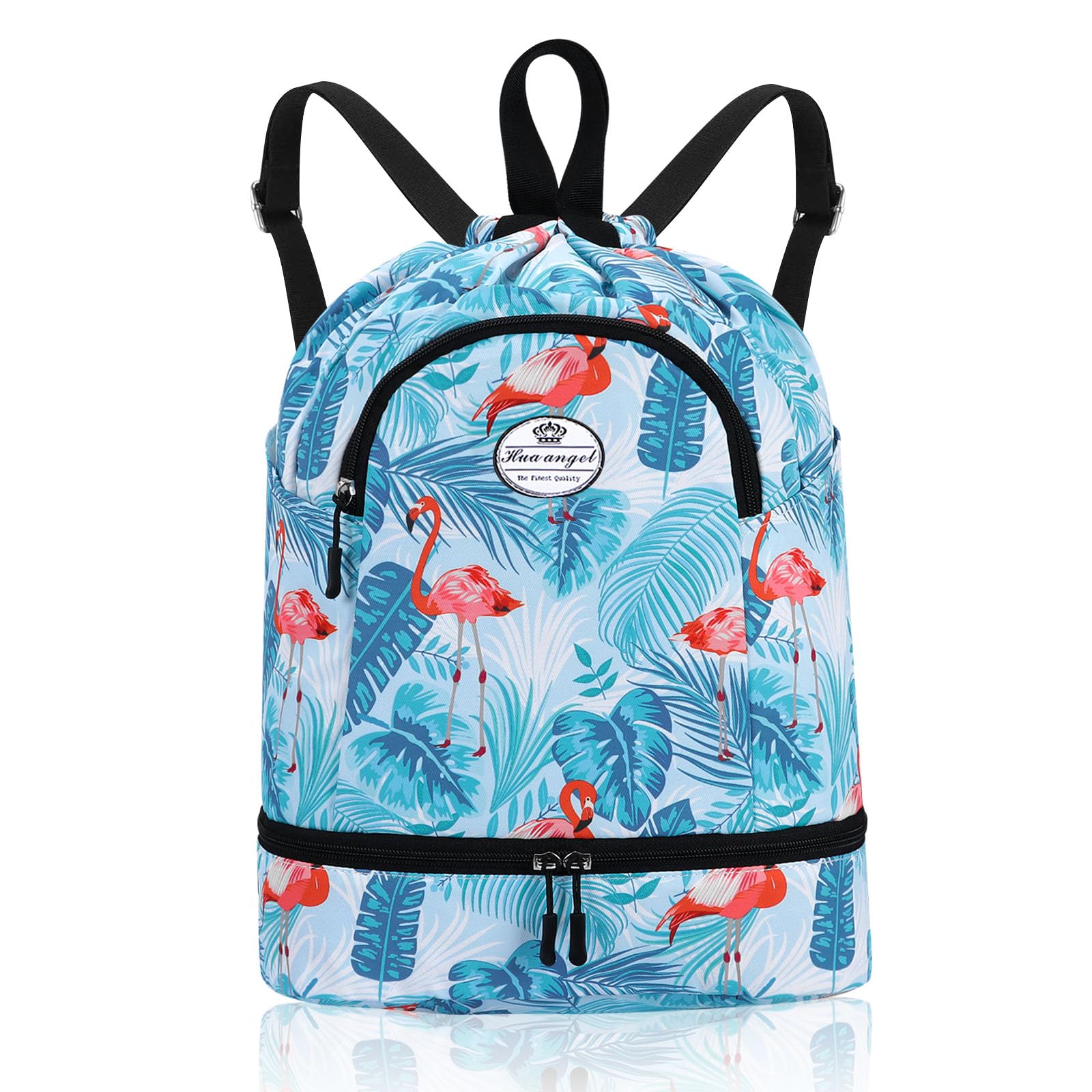 HUA ANGEL Sac à Dos avec Cordon Femme Ultra Léger Sacs a Dos de Sport Homme Avec Compartiment Chaussures pour Voyage Weekend Gym Basket Football Pickleball Piscine Plage - 1
