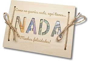 EQUIK PRODUCTS Tarjeta de felicitación de madera | Regalo dinero | Regalo cumpleaños original | Regalo divertido, gracioso | Idea de regalo hombre, mujer| DIN A5 (NADA Junta)