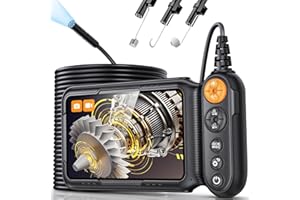 Endoscope Inspection Camera, Hopefox 5'' IPS Screen Digital Borescope,1080P HD Inspection Camera with 8 LED Lights, IP67 Waterproof DrainCamera,16.5ft Flexible EndoscopeCamera, Gadgets for Men