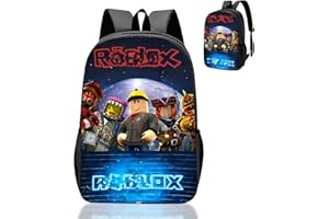 NTGFU Roblx Backpack School Bag Boys Teen- Anime School Rucksack with Adjustable Shoulder Straps, 3d Printed Book Bags, Children's Schoolbag Waterproof Backpack for 3-12 Years Gamers Gifts Hiking Travel