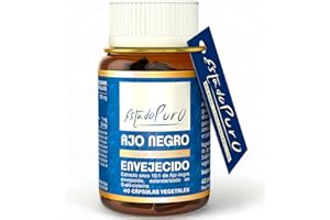 Ajo Negro Estado Puro | Extracto de Ajo Negro Envejecido - 10x Veces Más Concentrado - Colesterol + Energía + Antioxidante - Sin Olor y Sin Sabor | 40 Cápsulas de Tongil
