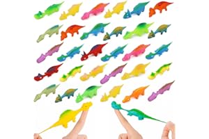 FSYKBT 20 PCS Slingshot Dinosaur Finger Toys, Slingshot Finger Toys, Dinosaur Finger Slingshots Sticky Dinosaur Slingshot for Flying Games And Party Favors (Style Color Random)
