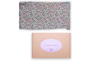 LAMARE Chancelière Thermique de Graines de Trigo et Lavanda 48 x 15 cm Housse Lavable 100% Coton, Coussin Thermique pour cervicales et coliques, pour thérapies à Froid et Chaleur (Fleus turquoises)