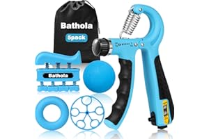 Bathola Handtrainer, Unterarmtrainer, Griffkraft Trainer, Verstellbarer Grip Trainer mit Zählfunktion, Finger Trainingsgerät, Fingerstrecker，Griffringe und Stressabbau