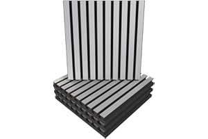 UA ACOUSTICS Panel acústico difuso de absorción de sonido de listones, 50 x 50 x 5 cm, absorción, difusión, reflexión, insonorización, aislamiento, placas de color: (x4 polos, blanco)