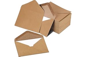 WOOBROO Enveloppes En Papier Kraft,(DIN C6-162 x 114 mm),pour lettres, carte de vœux, carton d’invitation, carte d’anniversaire-Burn,25 pièces