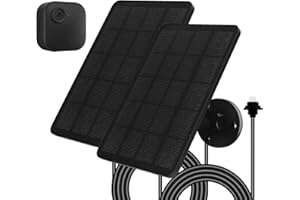 EVEREXCEED Panneau Solaire pour Blink Caméra, 4W Chargeur Solaire pour Blink Compatible avec Blink Outdoor 4 (4th Gen) Camera, avec support ajustable, 13,12ft Charge Cable, 2 Pack