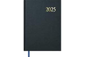 Dohe - Agenda 2025 - Día a Día (Cada día en una página), Tamaño A5 (14x20 cm), 12 Meses Enero a Diciembre, Tapa Dura, Planificador en Español, Material de Oficina - SEGOVIA Negro
