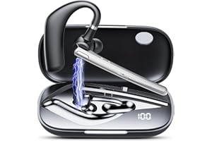 CASCHO Wireless Headset V5.3, 60STd Freisprecheinrichtung Bluetooth Headset mit Dual ENC Mic Mute, Led Display, Zwei Geräteanschluss, IP7 Waterproof, Headset mit Mikrofon für Business