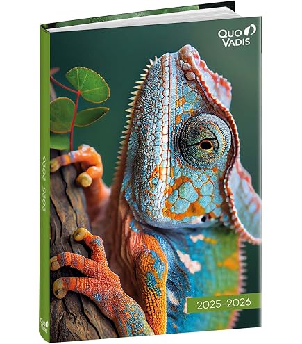 Agenda Scolaire Quo Vadis 2025-2026 - Journalier (1 Jour/page) - Motif 'Mes Potes-pattes Sauvages' - 12x17cm