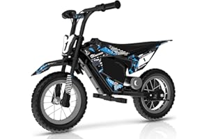 EVERCROSS EV13M Moto Eléctrica Infantil con Neumáticos de 12" de Ancho, Modos de Velocidad 8/16KM/H y Autonomía de 12KM, Sistema de Frenos de Disco, para Niños de 3 a 7 Años de Edad
