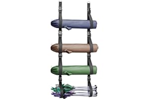 BS-VOG Camping Chair Wall Storage, Wall Mounted Wider and Adjustable Straps with Quick Release Buckles, Hanging Organizer Storage System Rack Holds More Lawn Chairs, Tents, Umbrellas for Garage