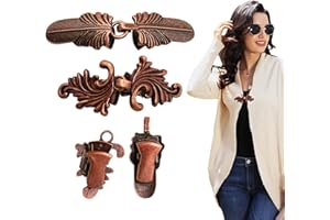 Luvadeyo 2 Stücke Metall Strickjacke Clip Antik Rotes Kupfer Ton Pullover Clip Retro Umhang Schal Clips Keltische Hemd Brosche Clips Vintage Kragen Verschlüsse für Frauen