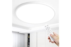 ‎MOONSEA MOONSEA 48 W LED Ceiling Light Flat Dimmable with Remote Control, Ultra Thin Ceiling Light Living Room, 3000-6000 K Diameter 50 cm, Dimmable Ceiling Light for Living Room, Bedroom, Children's Room