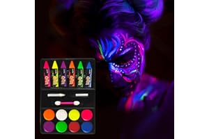 NebulaGlam Face Body Paint, 6 Colori Matite Trucco per Viso e Corpo, Professional Pittura Corpo Kit, Pittura Corpo Sicuro e Non Tossico per Feste di Compleanno, Cosplay, Halloween e Natale (A)