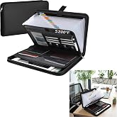 STOUCLA Fireproof Folder Sorter, A4 Folder | Contains 13 Clear Label Folders with Handles and Zippers, Suitable for Offices,