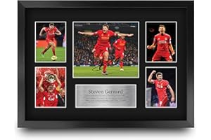 HWC Trading A3 FR Steven Gerrard Gift Signed Large Framed A3 Printed Autograph Liverpool Gifts Print Photo Picture Display