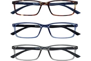 OPULIZE See Gafas Lectura Filtro Luz Azul x3 Estrecha Bisagras de Resorte Mejoran Sueño Reducen Dolor de Cabeza Ordenador Videojuegos Antirreflejante Marrón Azul Gris Hombre Mujer BBB9-237 +2.00