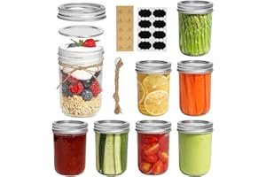 ‎COMSAF ComSaf 240ml Einmachgläser mit Deckel 8 Stück Mason Jar, Vorratsgläser für Lebensmittel für Marmelade, Honig, Joghurt, Gurken und Bohnen Overnight Oats Gläser Marmeladengläser mit Schraubdeckel