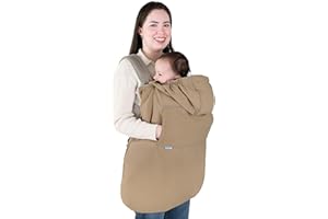 JAN & JUL Housse de porte-bébé imperméable contre la pluie, ajustement universel pour sièges auto et poussettes (marron doux)