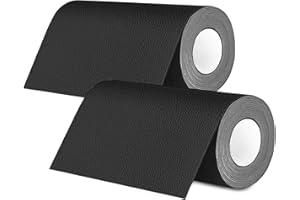 Cigrubo 2 Stücke Kunstleder Selbstklebend 10 x 160 cm, Leder Reparatur Set Schwarz, Lederflicken Lederreparatur, Reparaturset Patch Selbstklebende, für Möbel, Sofas, Autositze, Handtaschen, Jacken