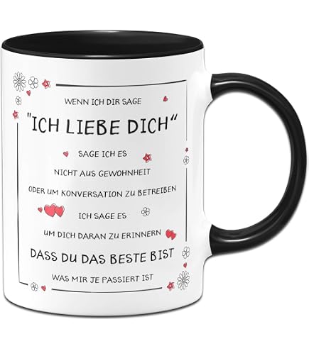 Tassenbrenerei Liebestasse 'Du Hast Mein Herz' – Spülmaschinenfest, Doppelseitig Bedruckt