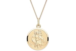 Old English Jewellers 9ct Yellow Gold on Silver St Christopher Pendant - 16 18 20 INCH or PENDANT ONLY