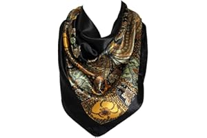 Bullahshah Floral Pattern Bandana Neckerchief Silk Satin Square Neck Head Wrap