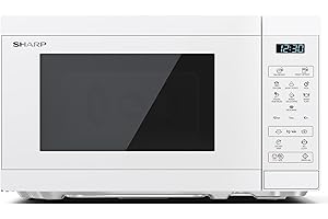 Sharp Mikrowelle YC-MS02E-C 20L, Kristallweiß, 800W, Digitalsteuerung, 11 Leistungsstufen, 8 Programme, Auftaufunktion, ECO-Modus, Kindersicherung