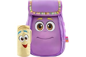 DORA Sac A Dos Et Trousse Pour Fille, Sac D'école Amusant Pour Enfant, Violet, Taille Unique