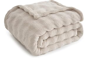 Topfinel Pläd fleecefilt, i stor storlek, mjuk och kokong, beige bubbeltyg, Oeko-TEX, 2 personer sängöverdrag, extremt varm