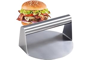CRESZZLE Ulepsz swoją grę w grilla dzięki prasie do burgerów ze stali nierdzewnej 304 – 14 cm Burger Smasher i naciśnij dla idealnego wrażenia z burgera!
